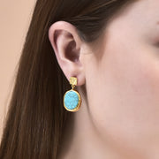 Woodsmoke Shine Blue Turquoise  Earrings