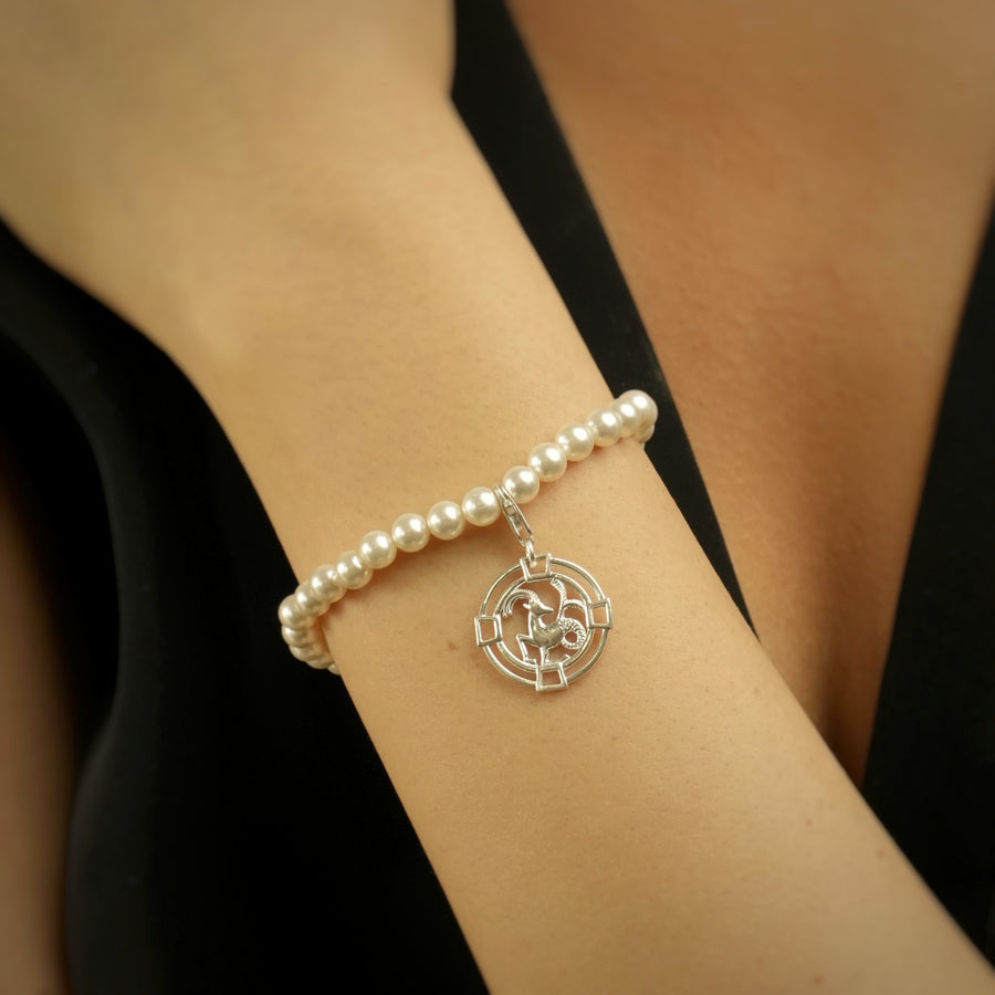 Woman Pearl Bracelet - ALL Zodiac Sun Sign in 92.5 Silver