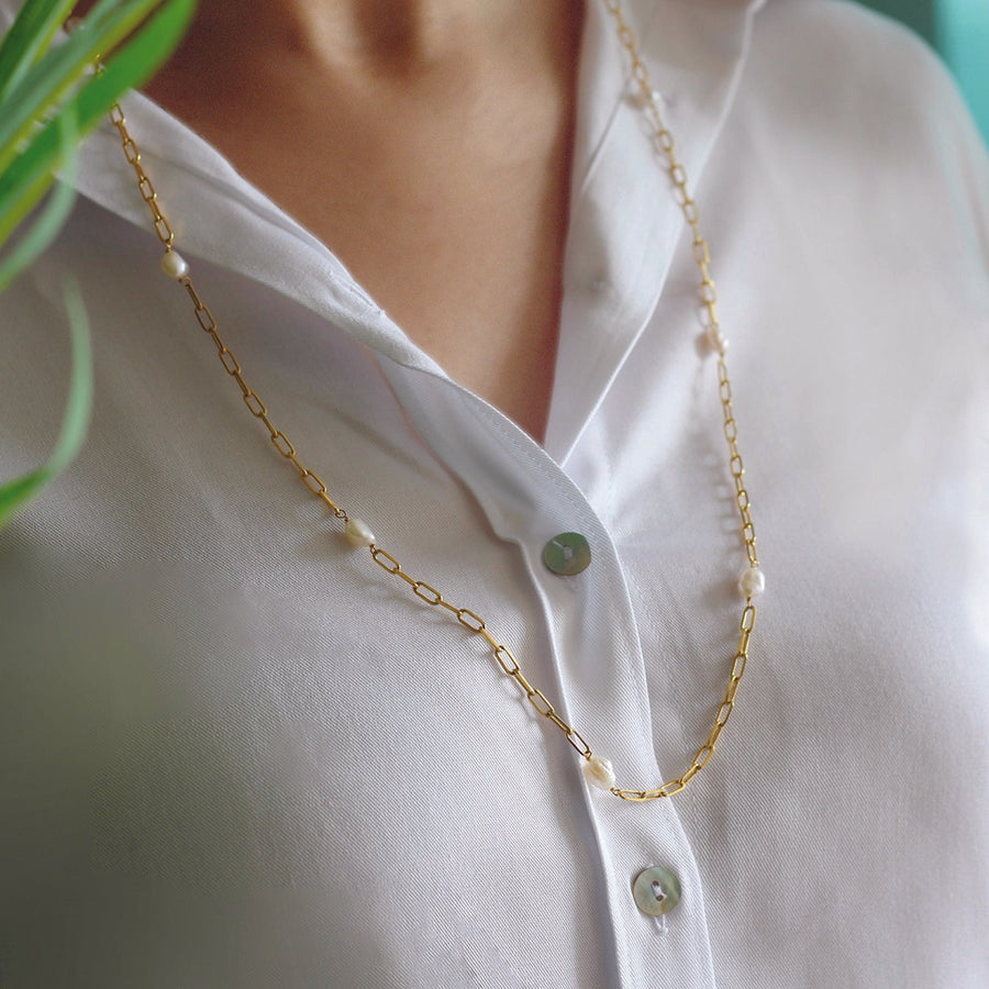 Pearl LinkChain Multi Necklace