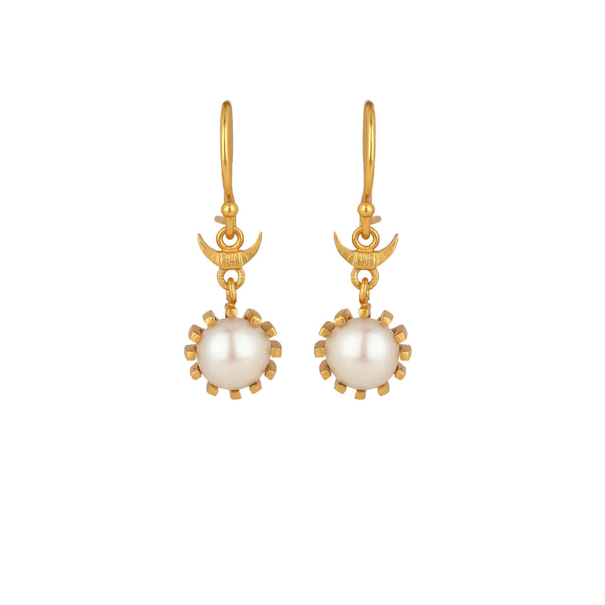 Moon Hook Earring - Pearl