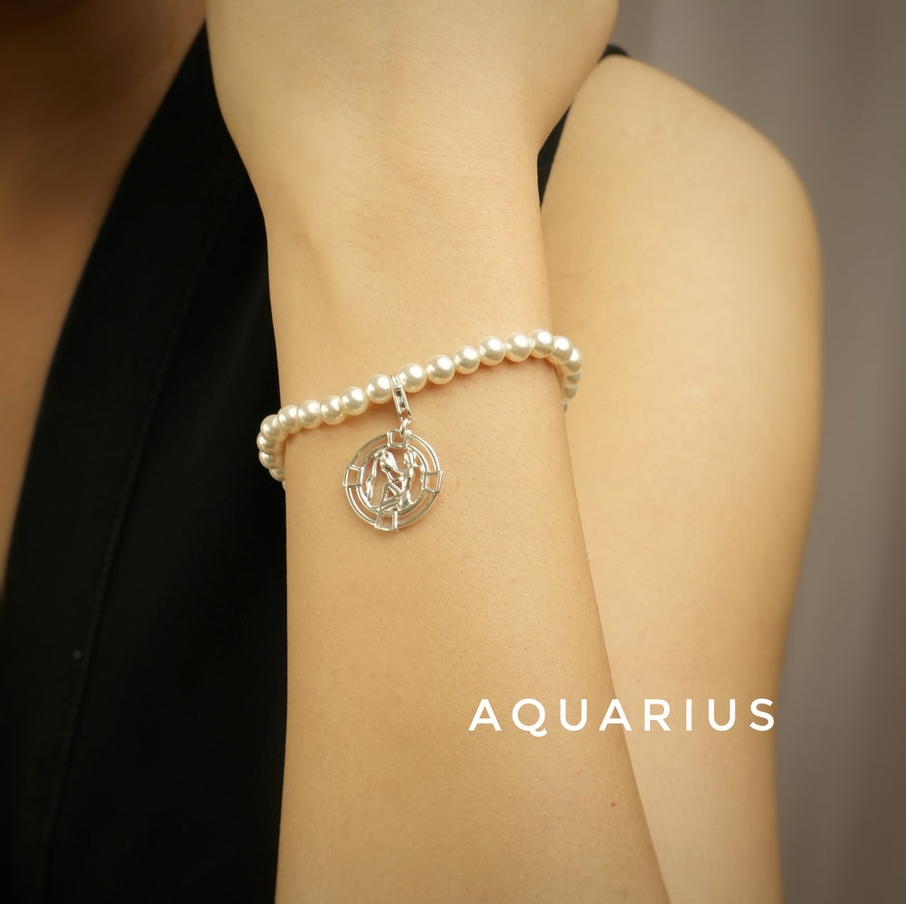 Aquarius Zodiac Bracelet Set Of 3- Silver | Silver Sparrow Jewelry |  Borrego Outfitters