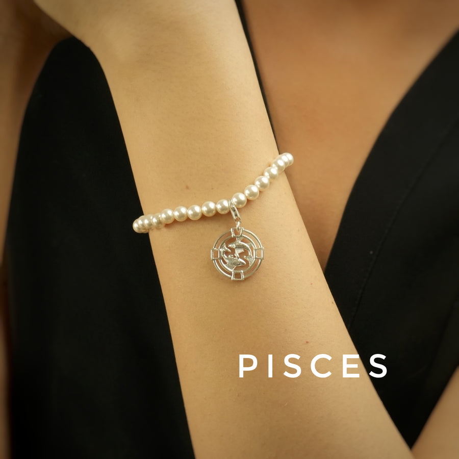 Woman Pearl Bracelet - ALL Zodiac Sun Sign in 92.5 Silver