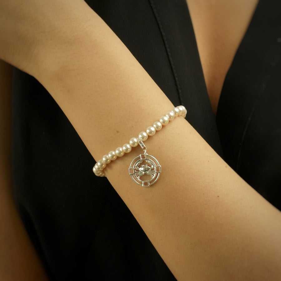 Cancer Pearl 92.5 Silver Bracelet