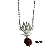 Necklace - Mahadev's Trishul Gaze with Rudraksha - 92.5 Silver