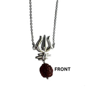 Necklace - Mahadev's Trishul Gaze with Rudraksha - 92.5 Silver