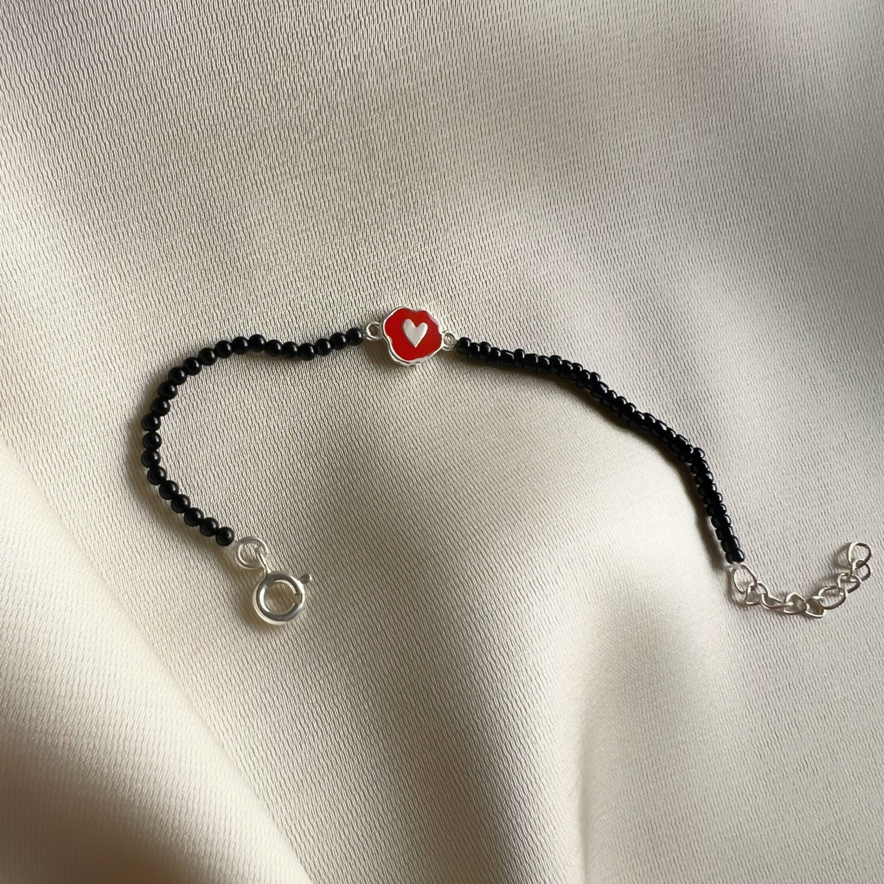 KIDS - Red Cutie Pie Enamel 92.5 Silver Bracelet (Single)