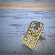 Freshwater Pearl Ring - Chevron Chic