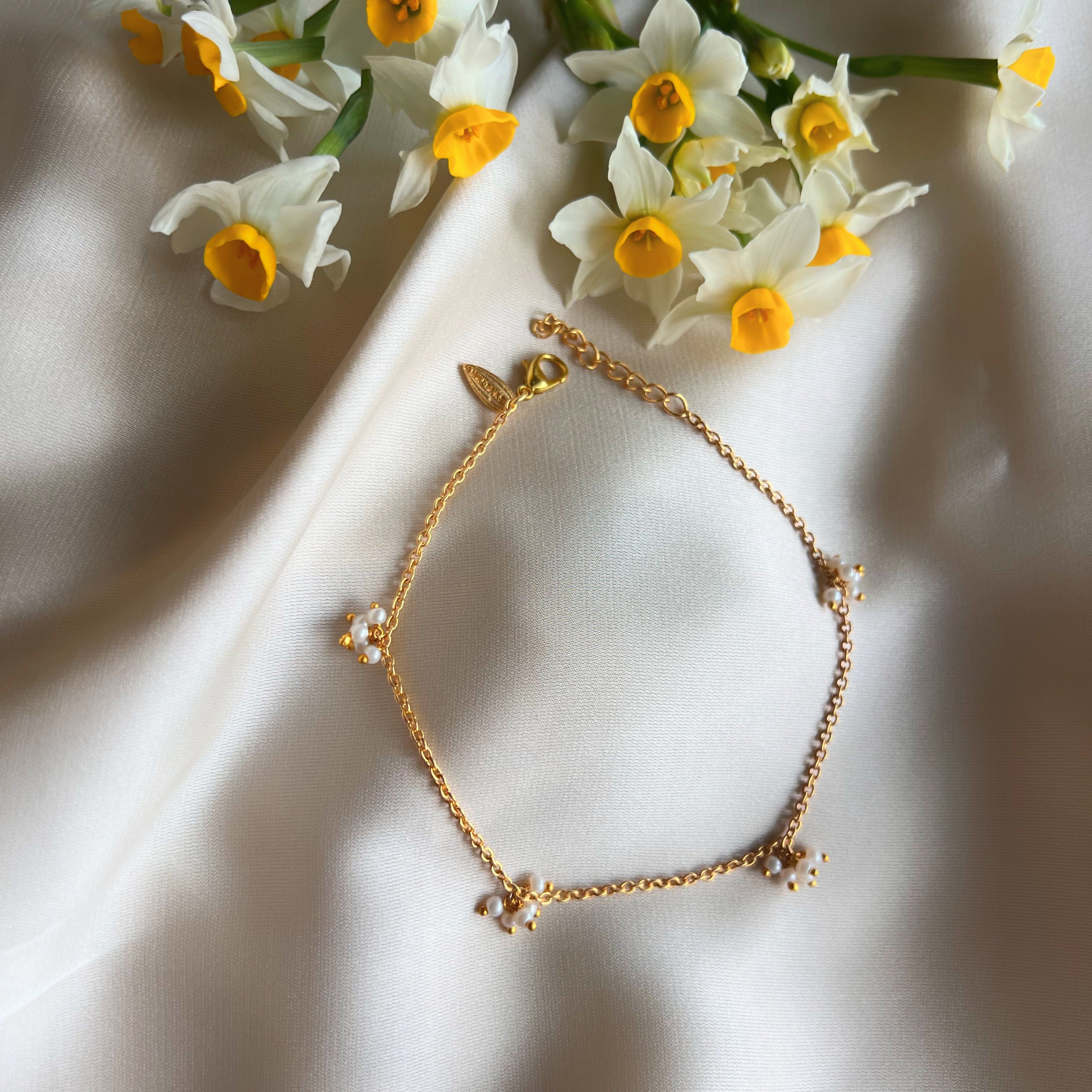 Dainty Pearl Shagun Anklet