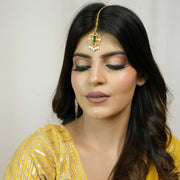 Shagun Green Maangtika with Freshwater Pearls