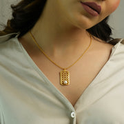 Studded Freshwater Pearl Chevron Chic Necklace