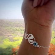 WOMEN -  EvilEye Shiva's Vasuki Nagmani 92.5 Silver Bracelet