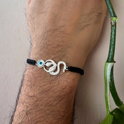 MEN -  EvilEye Shiva's Vasuki Nagmani 92.5 Silver Bracelet