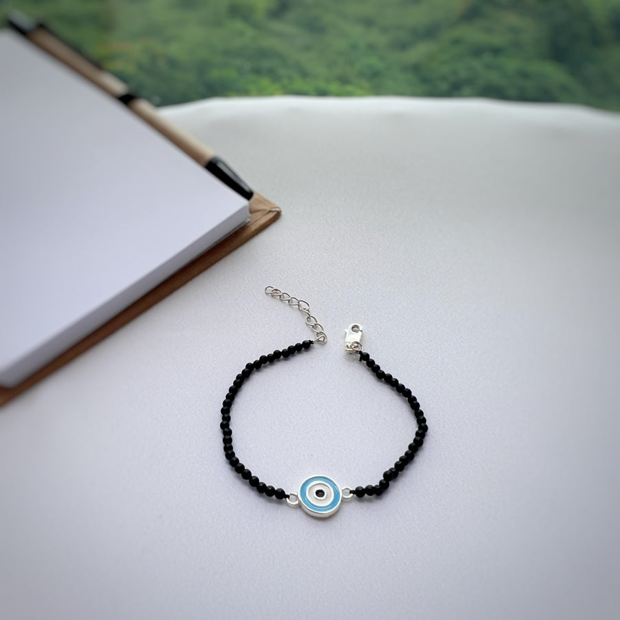 WOMEN - EvilEye BlackOnyx Nazar Guardian Silver Bracelet