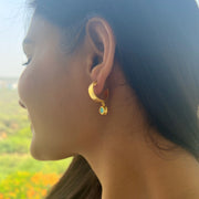 Blue Turquoise Ear-Hugging Hoops