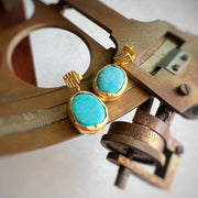 Woodsmoke Shine Blue Turquoise  Earrings