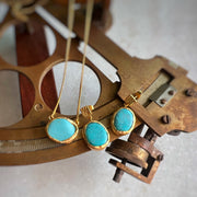 Woodsmoke Shine Blue Turquoise  Earrings