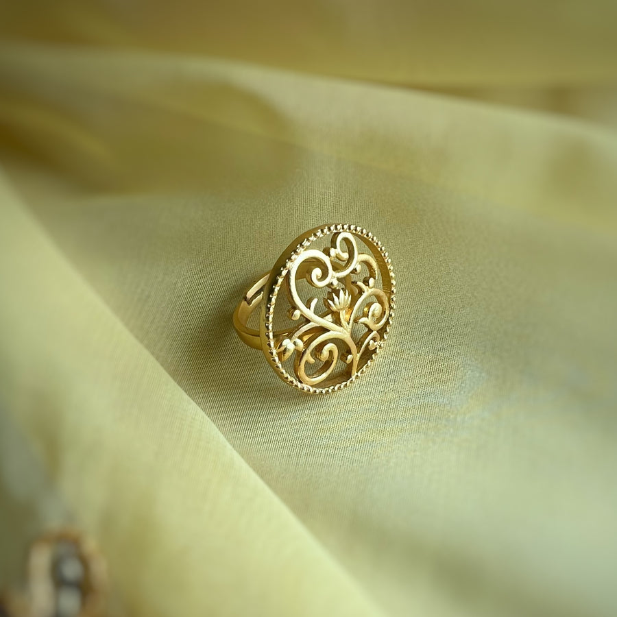 Round Lotus Ring