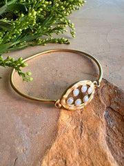 Sunflower Open Pearl Bangle Cuff