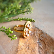 Sunflower Pearl Open Ring