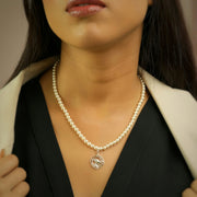 Taurus Pearl 92.5 Silver Necklace PLUS Free Thread Bracelet