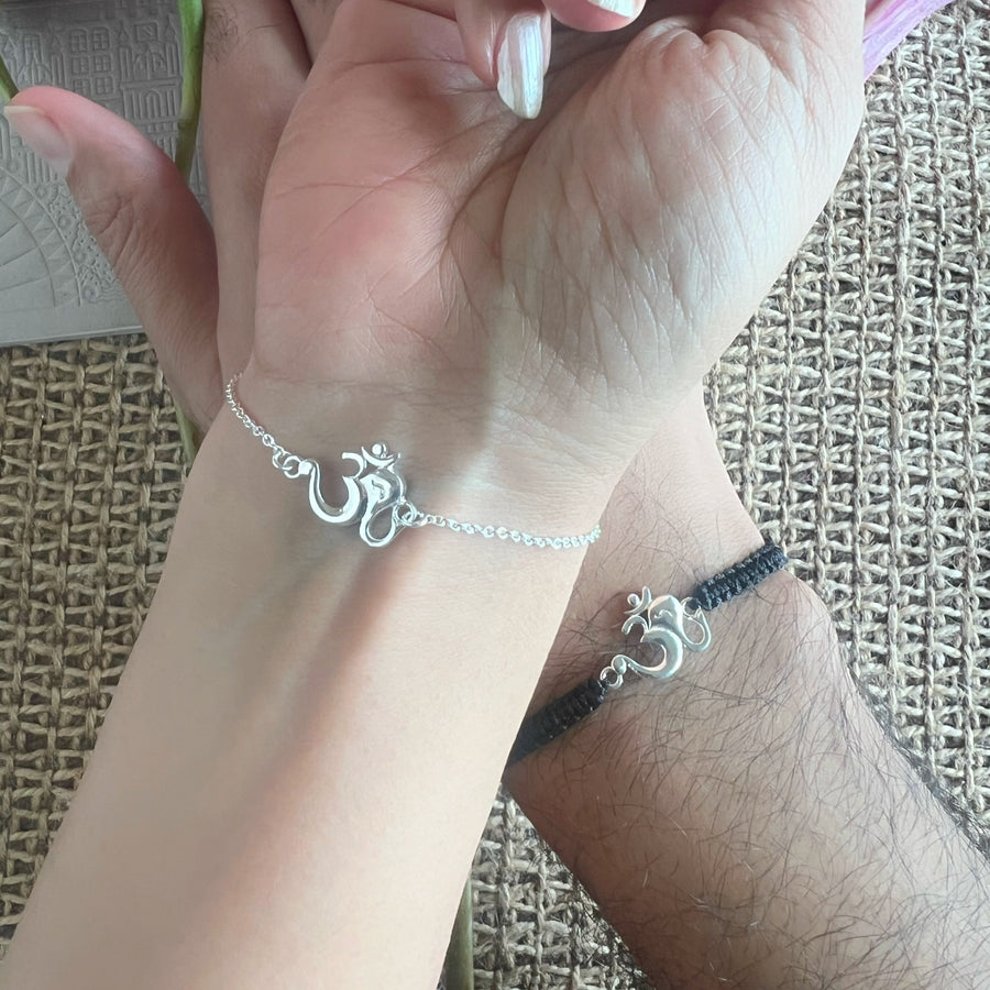 COUPLE - Shubh Om Ganesh 92.5 Silver Bracelets