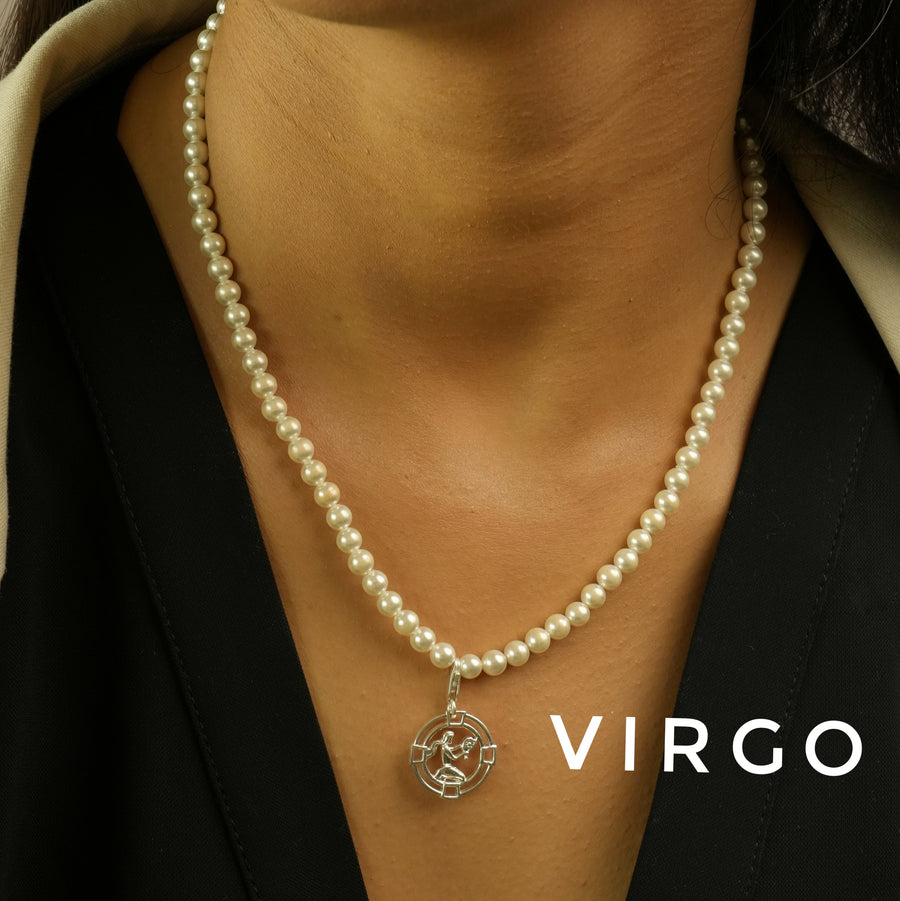 Virgo Pearl 92.5 Silver Necklace PLUS Free Thread Bracelet