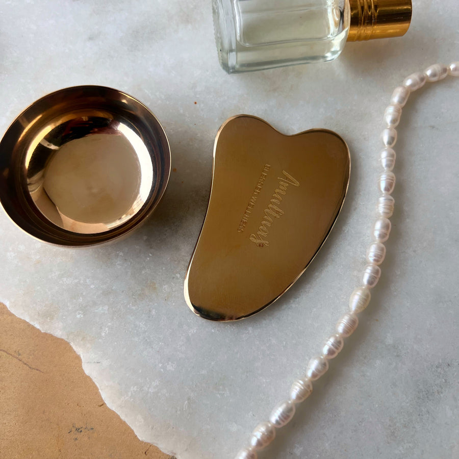 Kansa Set - Gua Sha + Oil Container