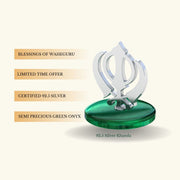 KHANDA Waheguru's Blessing in 92.5 Silver with Green Onyx