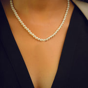 Pearl 92.5 Silver Necklace (Zodiac Charm not included)