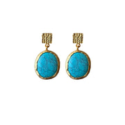 Woodsmoke Shine Blue Turquoise  Earrings