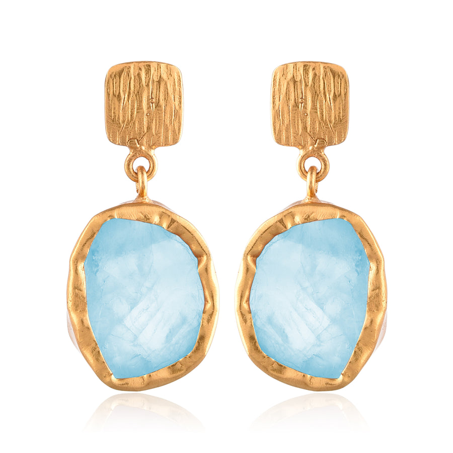 Woodsmoke Shine Blue Topaz Earring