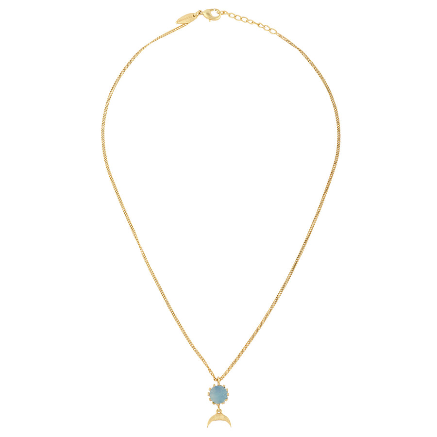 Moon Necklace - Aqua Chalcedony