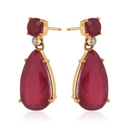 Ruby Pear and Round Brillant (with Diamond)