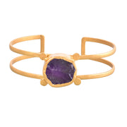 Dotted Line Cuff - Amethyst