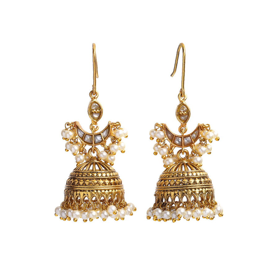 Chandini Polki Pearl Jhumka