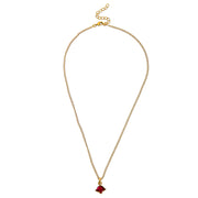 Red Polki Lotus Necklace