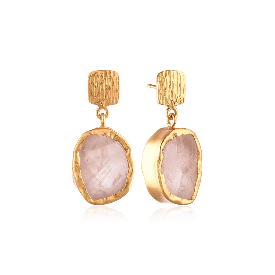 Woodsmoke Shine Rose Quartz Earring