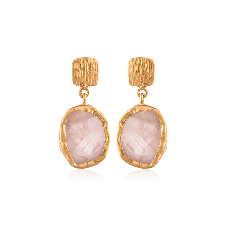 Woodsmoke Shine Rose Quartz Earring